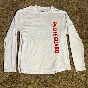 YMCA White and Red Long Sleeve Tee